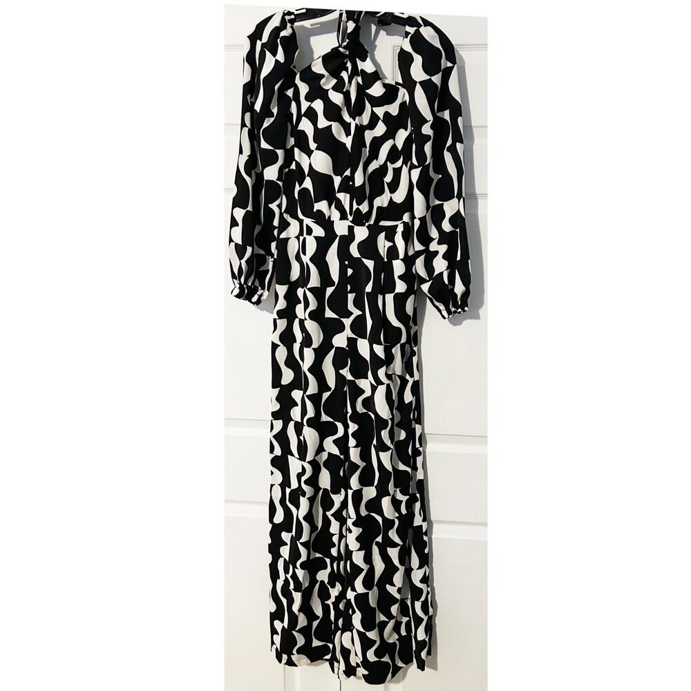 Anthropologie Black and White Graphic Jumpsuit Size Small